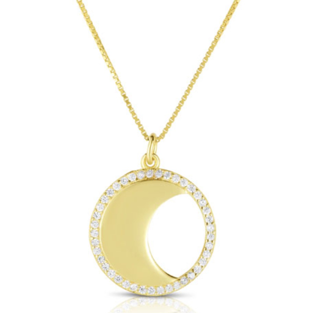 Round Moon Pendant Necklace Nwot